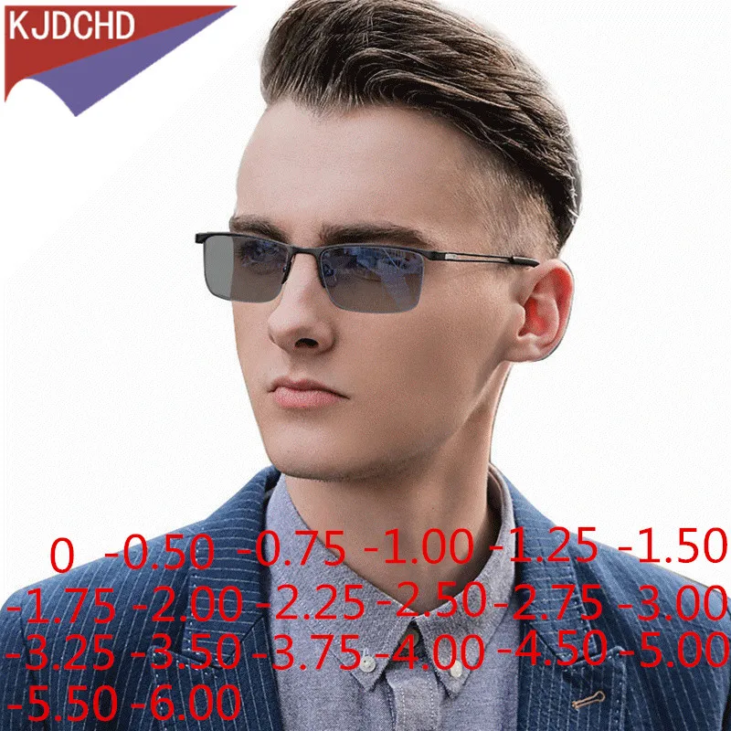 

New Fashion Business Sunlight Color Change Men's And Women's Myopia Glasses Optics Student Finished Myopia Prescription Glasses