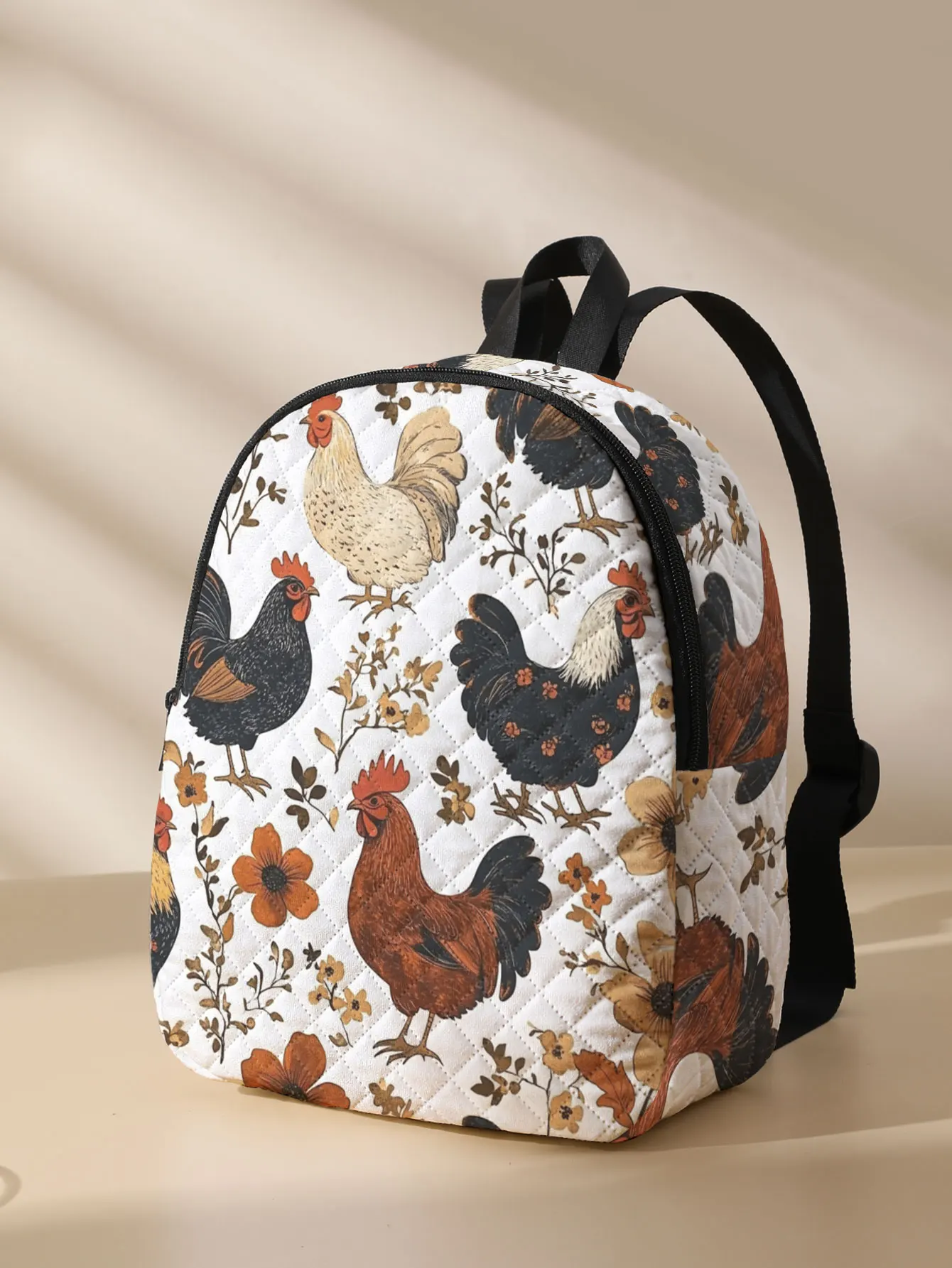 mochila-compacta-estampada-galo-e-galinha-ideal-para-uso-externo-viagens-campus-e-uso-diario-para-homens-e-mulheres