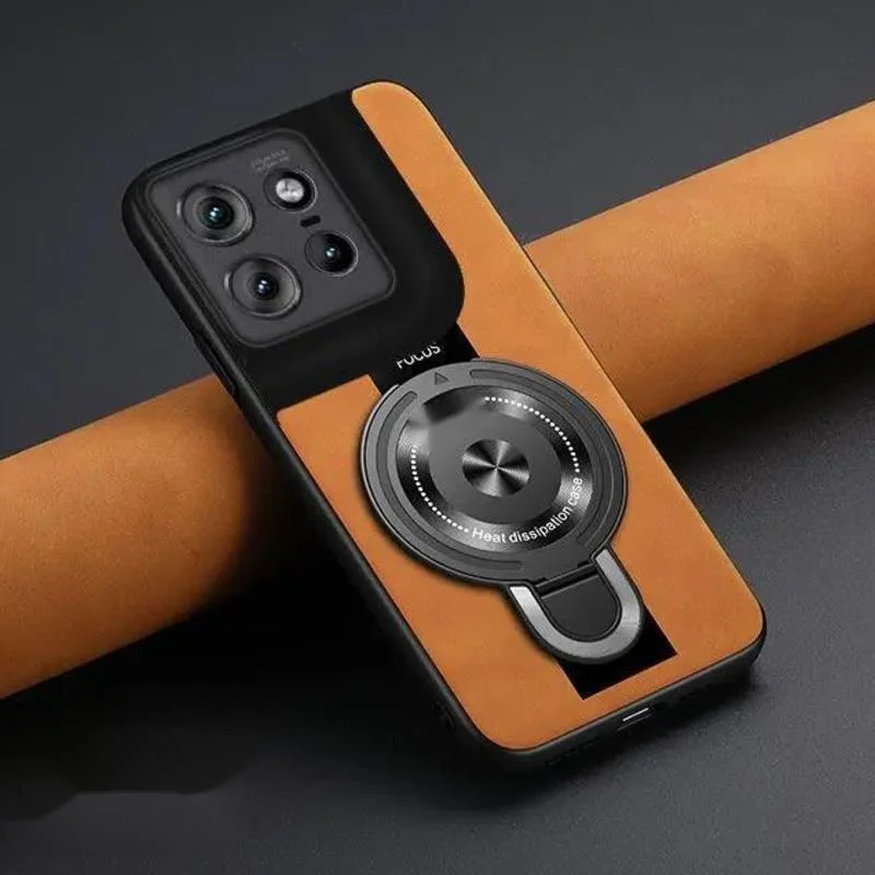 

For Motorola Moto Edge 50 Neo 60 50 fusion X50 ultra 70 g86 g56 Sheepskin Leather Shockproof magnetic Holder Stand Case Cover