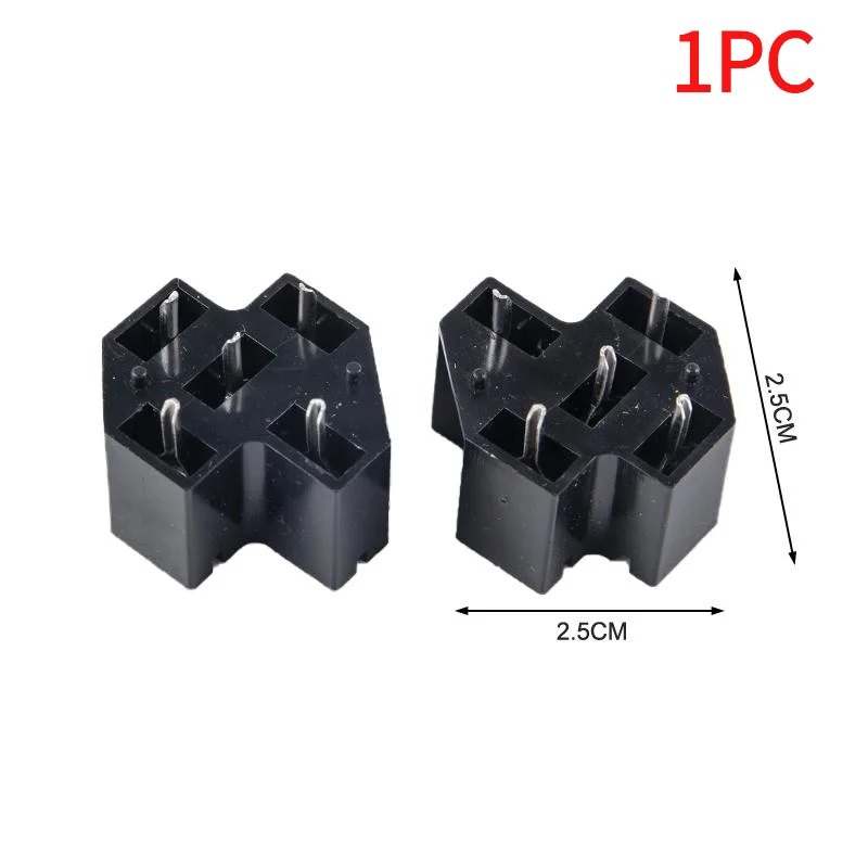 1PC Automotive Car Auto 40A 4/5 Pin SPDT Relay Socket Connector Adaptor PCB Board Mount Base Holder With 6.3mm Terminals.