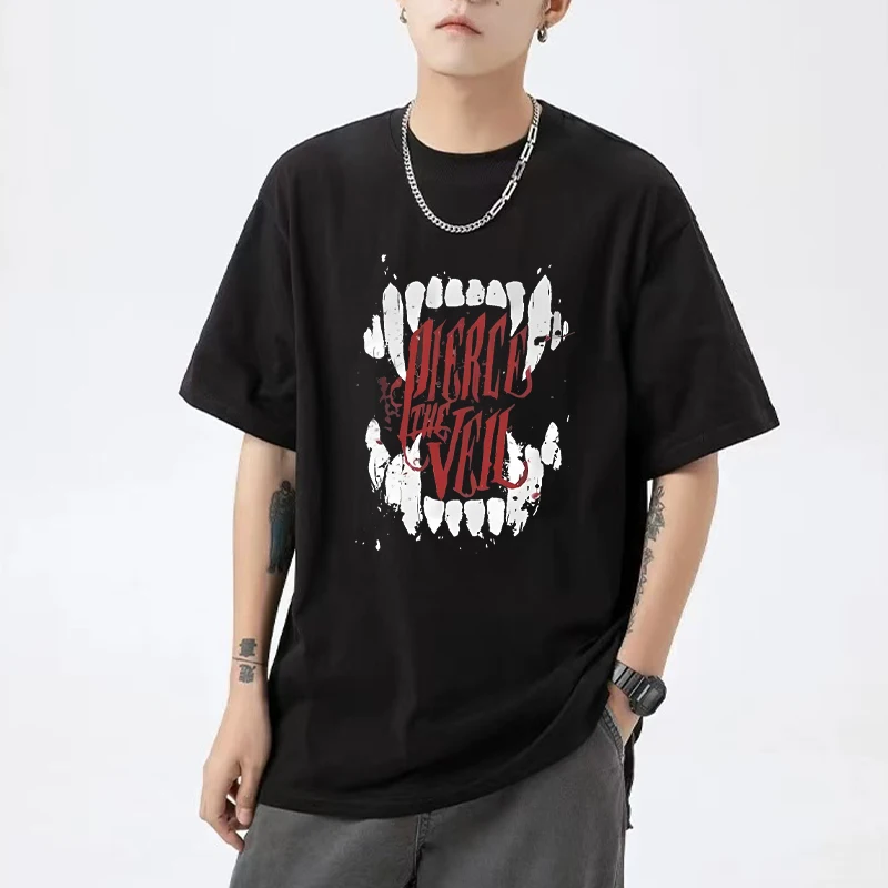 

Band Pierce The Veil printed T Shirt Unisex Streetwear punk gothic short sleeve T-shirts Men Women Harajuku Vintage Cotton Tops