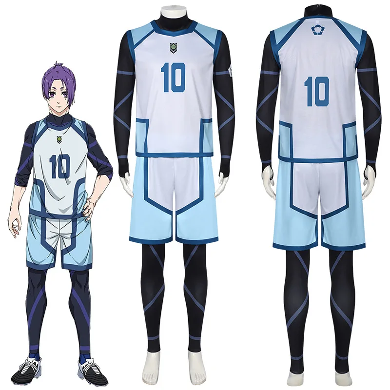 Blue Lock Season 2 Anime Yukimiya Kenyuu Nagi Seishiro Mikage Reo Cosplay Costume Sports Football Uniform Halloween Party Outfit