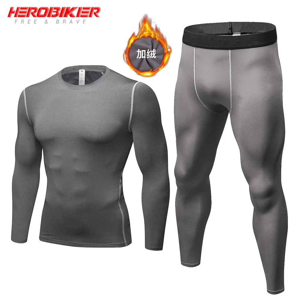 

Thermal Underwear Set Men Winter Warm Fleece Lined Underwear Motocross Riding Base Layer Long Johns Shirts & Tops Bottom Suit