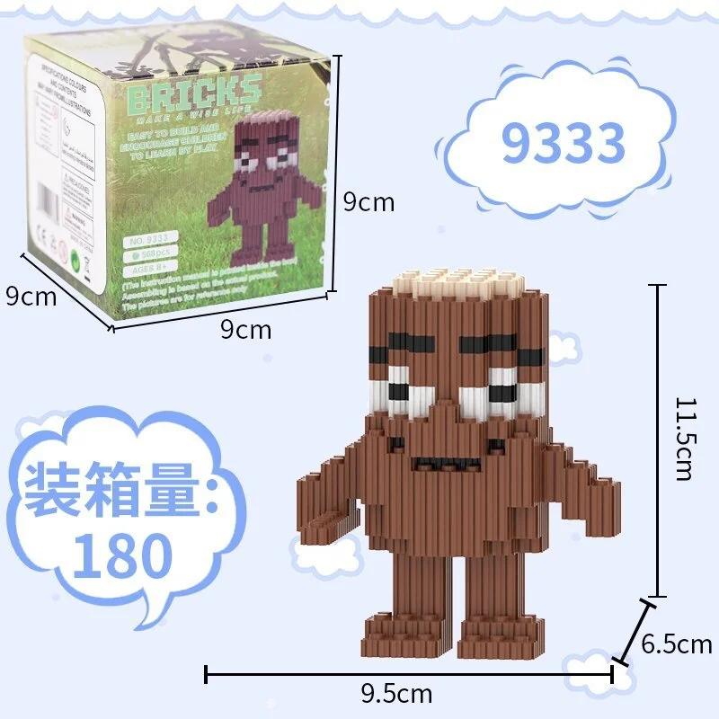 이탈리아 브레인로트 만화 피규어 블록 미니 벽돌 교육용 DIY 조립 장난감 책상 장식 선물 어린이용