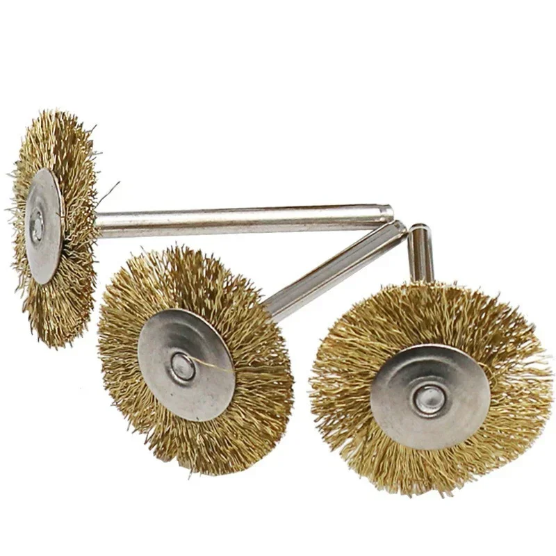 3/9pcs Brass Wire Wheel Brush Steel Wire Brushes Kit Rotary Tool Drill Polishing Grinding Wheel Brush Accessories Copper Brush