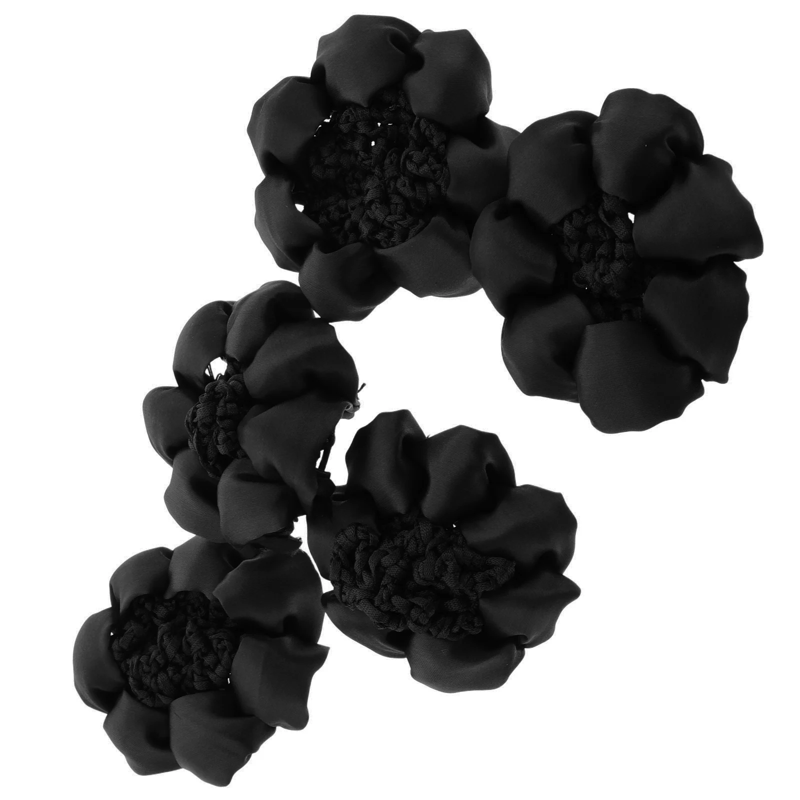 5 szt. Czarne siatki na kok wielokrotnego użytku, niewidoczne siatki do włosów na kok, elastyczne siatki do stylizacji, akcesoria dla pielęgniarek, kelnerów, stewardes