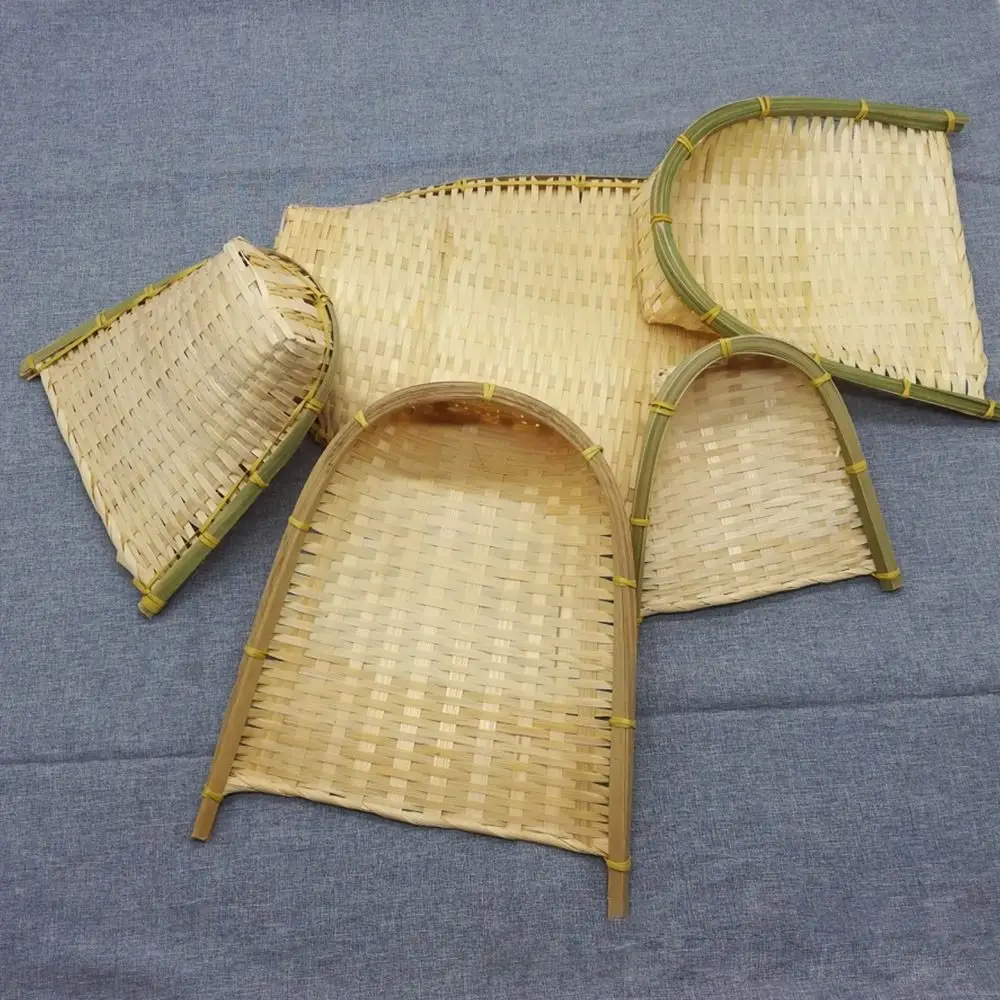 New Arrival Fruit Bread Basket Fruit Bread Basket Storage Trays Weaving Bamboo Sieve DIY Decorative Raft Dustpan Home Supplies