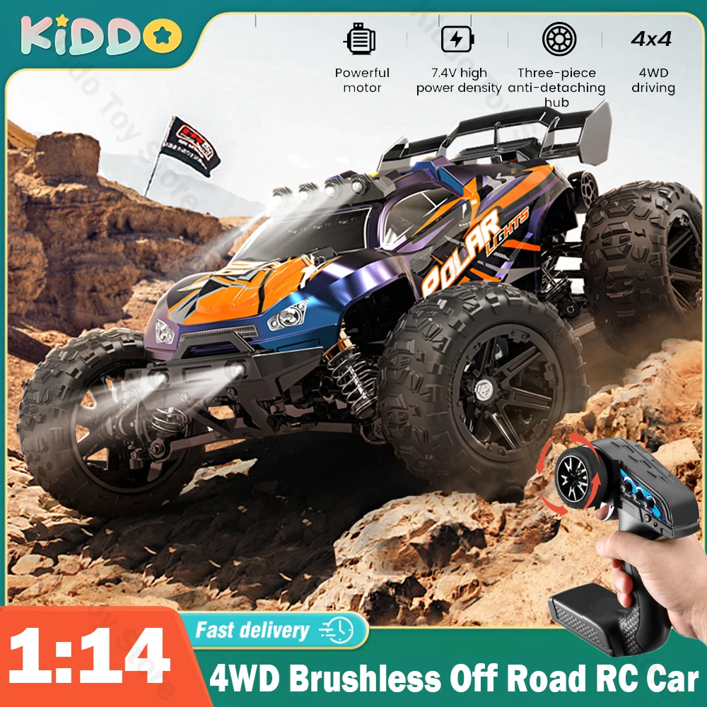 1/14 Super RC Car Full Scale 4WD Brushless Off Road High-speed 75km/h Truck 2.4G Racing Drift Climbing Toys for Boys Christmas