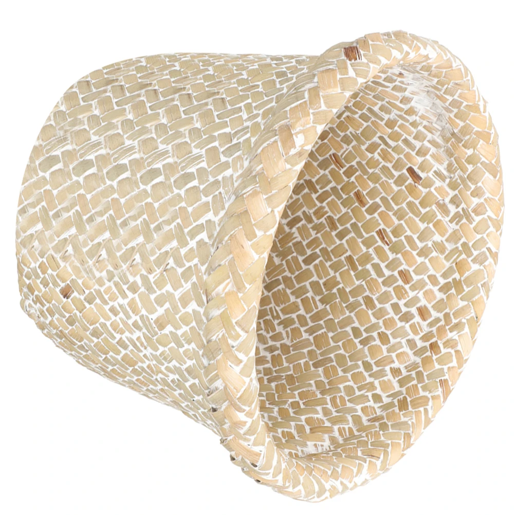 

Rustic Woven Trash Bucket Bin Vintage Wastepaper Storage Organizer Laundry Waste Can Compact Home Office Bedroom Natural