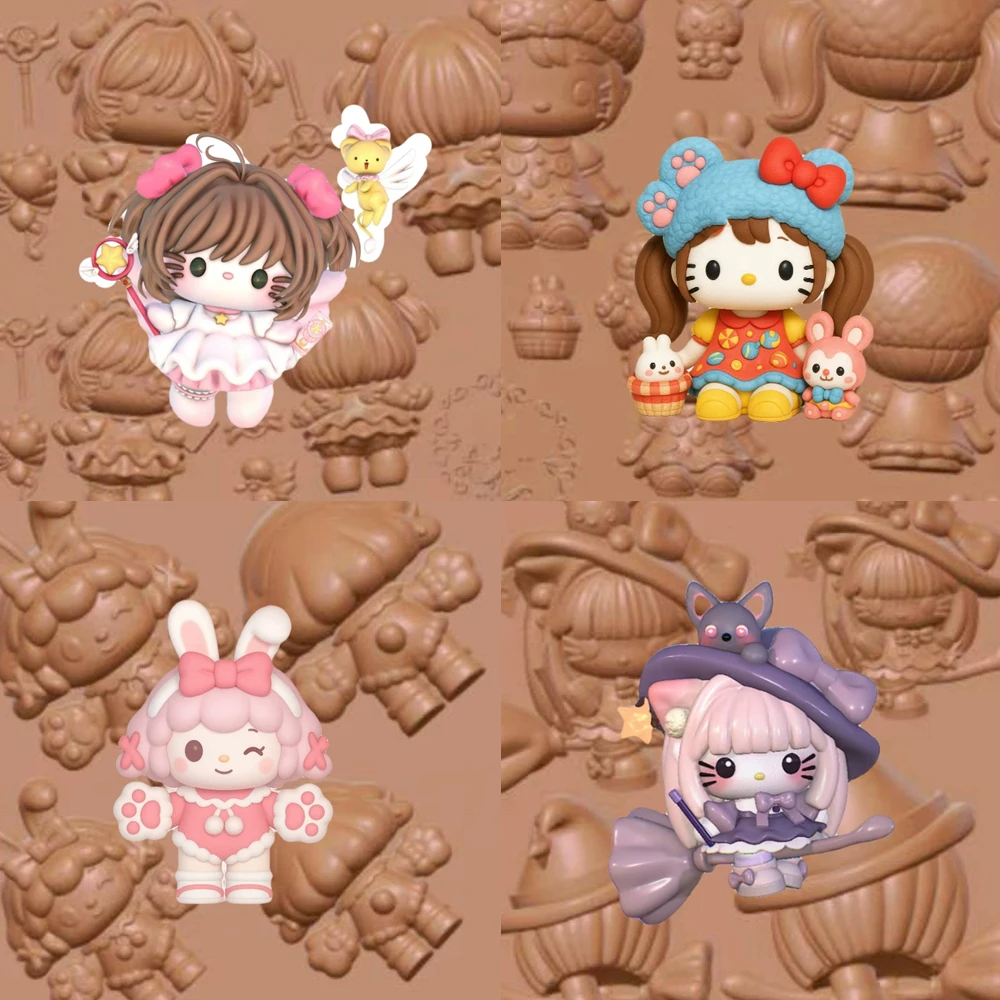 

3D Sanrio Relief Soft Silicone Nails Carving Molds Cute Angel Hellokitty Flowers Stencils Reusable Sculpting Tools Manicure