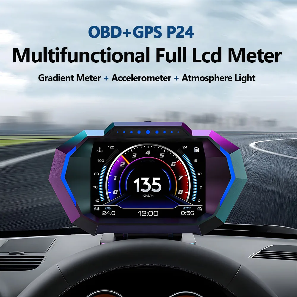 

Vehicle Mounted Head up Display Multi-functional HUD Liquid Crystal OBD GPS Vehicle Speed Slope Meter Automobile Supplies