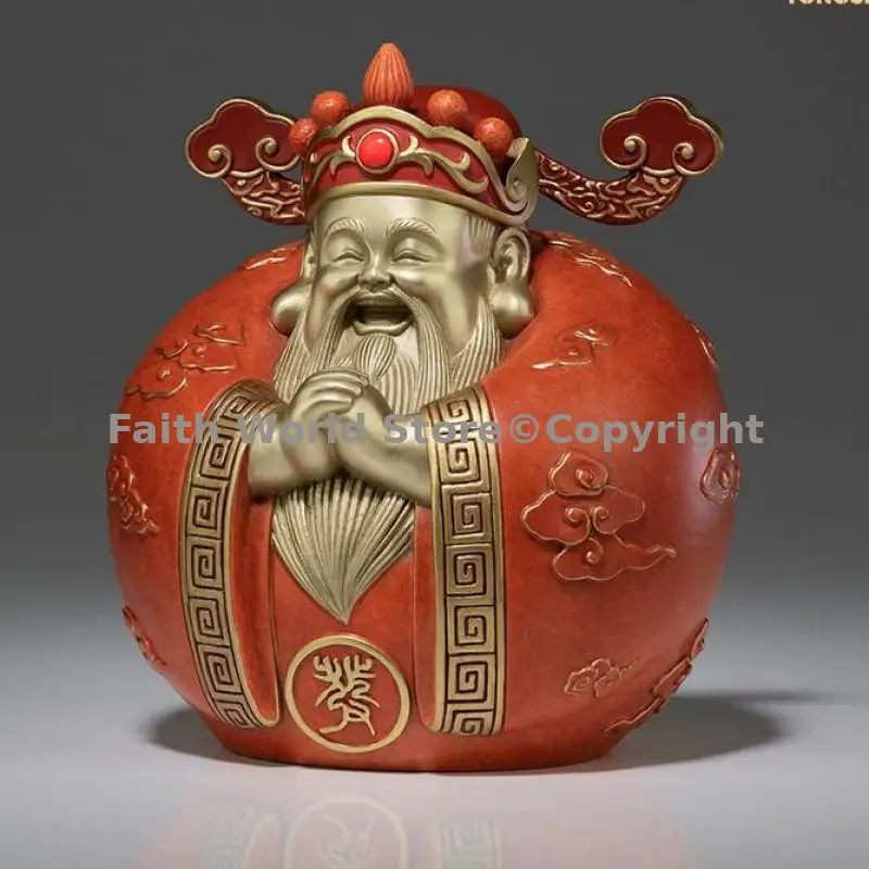 2025 Good luck mascot gift BOSS OFFICE decor TOP lucky thriving business bring wealth copper Happy God of Wealth best present