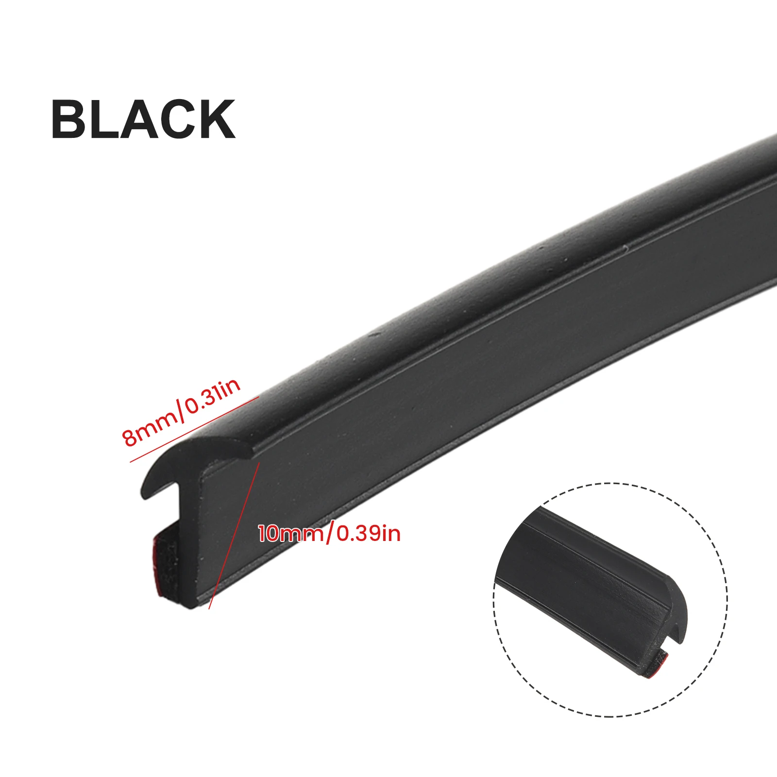 Car Sealing Strip 8*10MM Rubber Trim Black EPDM Rubber Edge Fender Front Rear Bumper & Lip Front Rear Bumper&Lip