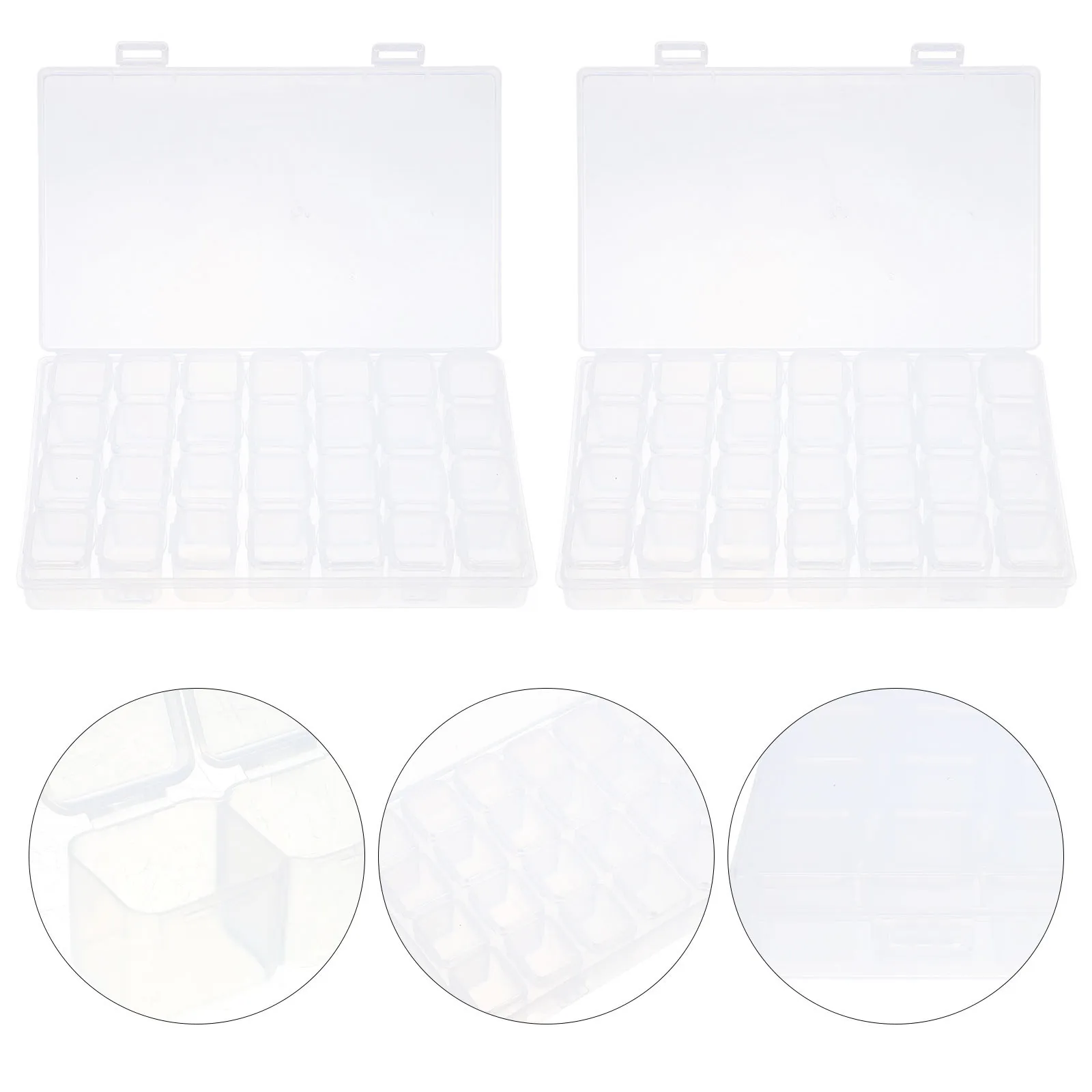 2 Pcs Jewelry Storage Case Plastic ganizer Boxes for Small Accessories Beads Earrings Creative Container Home Use