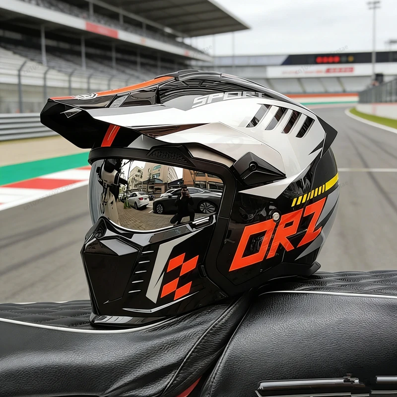 

ORZ Street Fighter Мотоциклетный шлем Съемный комбинированный ретро-шлем Сертификация ECE DOT Анфас Cascos para moto