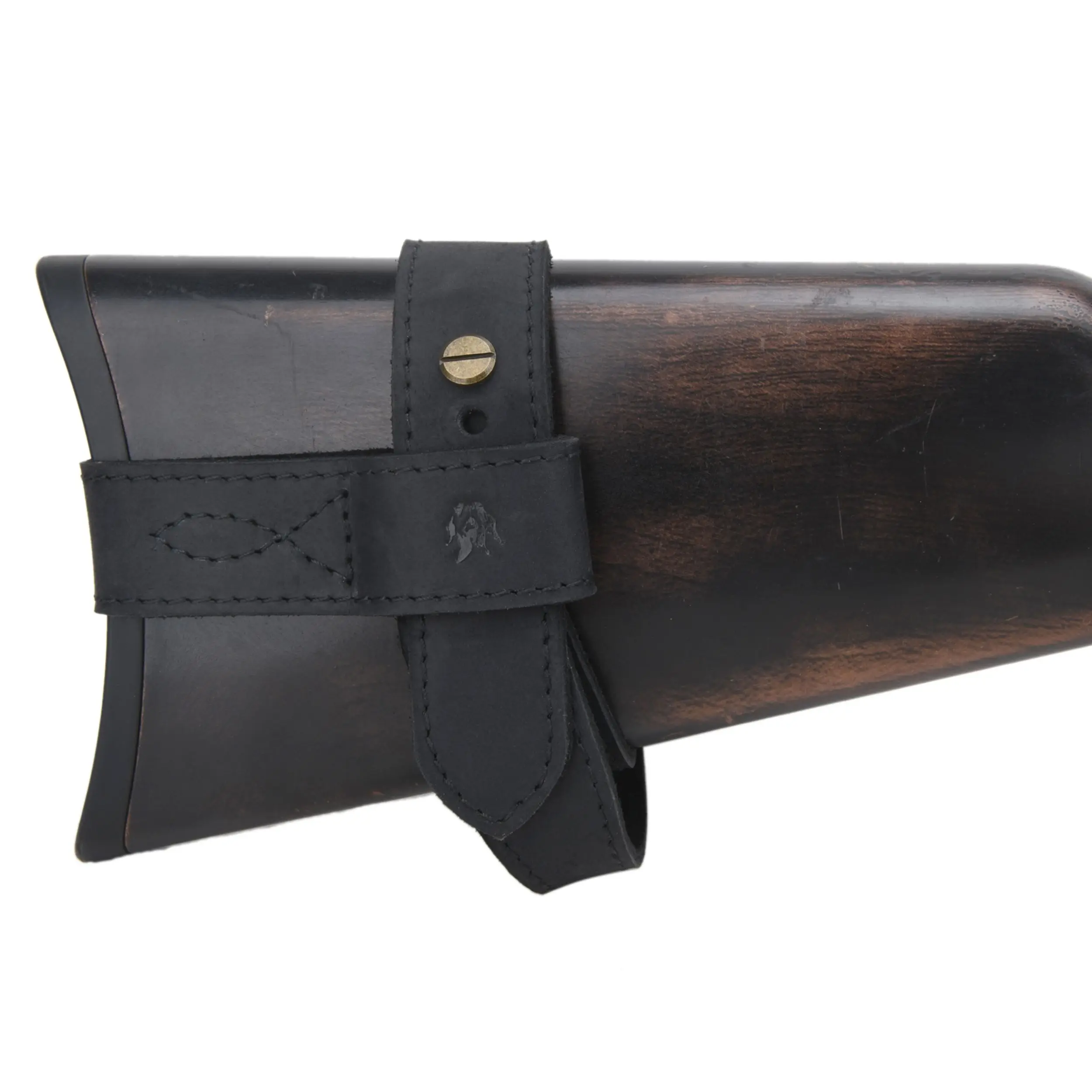WAYNE\'S DOG Upgraded Real Leather Shotgun/Rifle No-Drill Harnessed Buttstock Holder Sling Mount