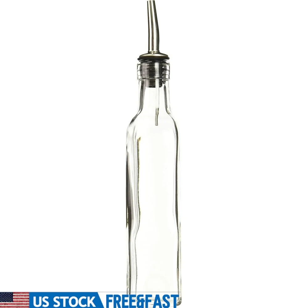 

Бутылка для масла и уксуса из нержавеющей стали, 8 унций, прозрачная, средняя, можно мыть в посудомоечной машине, надежный кухонный аксессуар