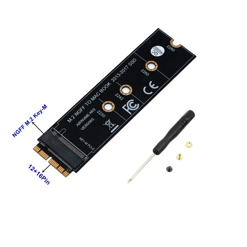 M.2 M-Key NVMe SSD Adapter Card For Laptop 2013-2017 A1465 A1466 Pro A1398 A1502 A1419