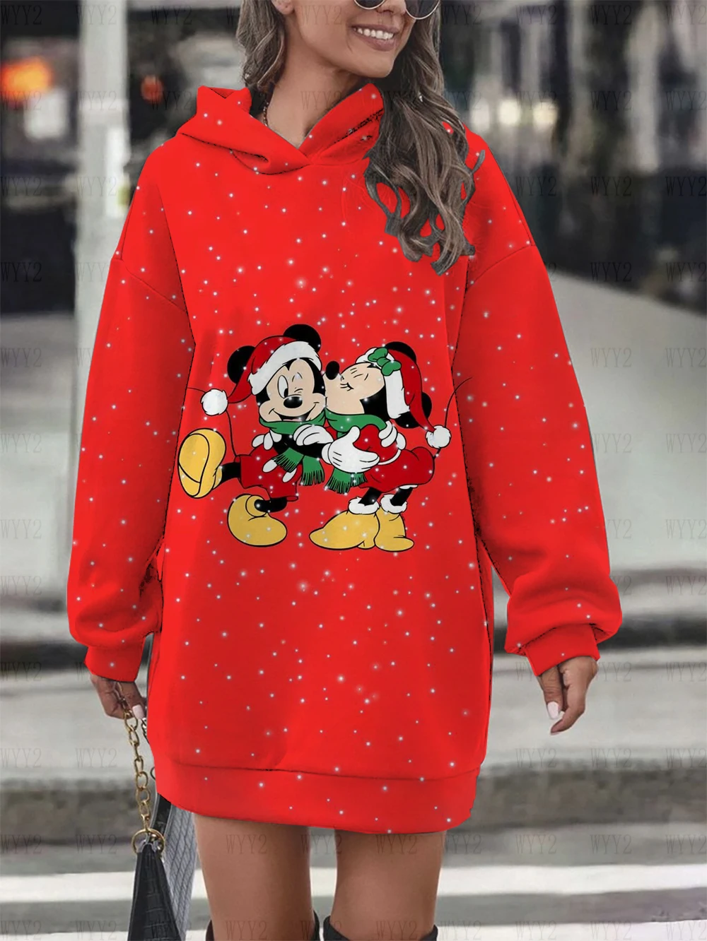 Women Hot Sale New Autumn and Winter Christmas Gift Fashion Casual Dress Disney Mickey Mickey Mouse Print Hoodies Sweatshirts