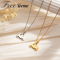 Freeteeme Bat Gothic Pendant Necklace for Women Stainless Steel Minimalist Sweater Chain Collar Charm Men Christmas Party Gift