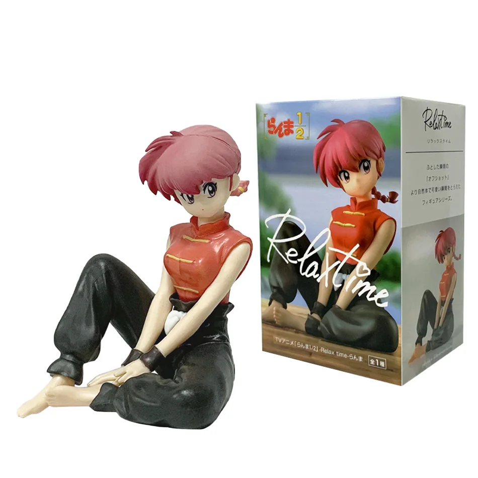 En Stock nuevo 10CM Ranma 1/2 Tendou Akane Ranma PVC figura de Anime periferia Kawaii juguetes sentados adornos de coche de escritorio regalos de modelismo
