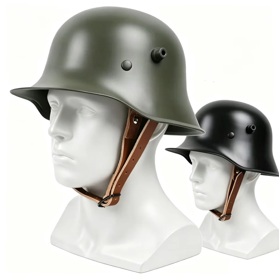 WW1 M18 aço capacete com forro de couro, réplica alemã, coleção