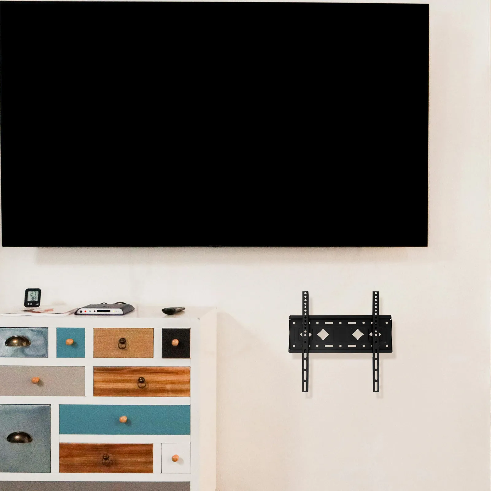 1Pcs TV Wall Mount Bracket for 26-65 Inch Tvs Heavy Duty Adjustable Tilt Wall Mounted TV Stand with Level Meter Living Room