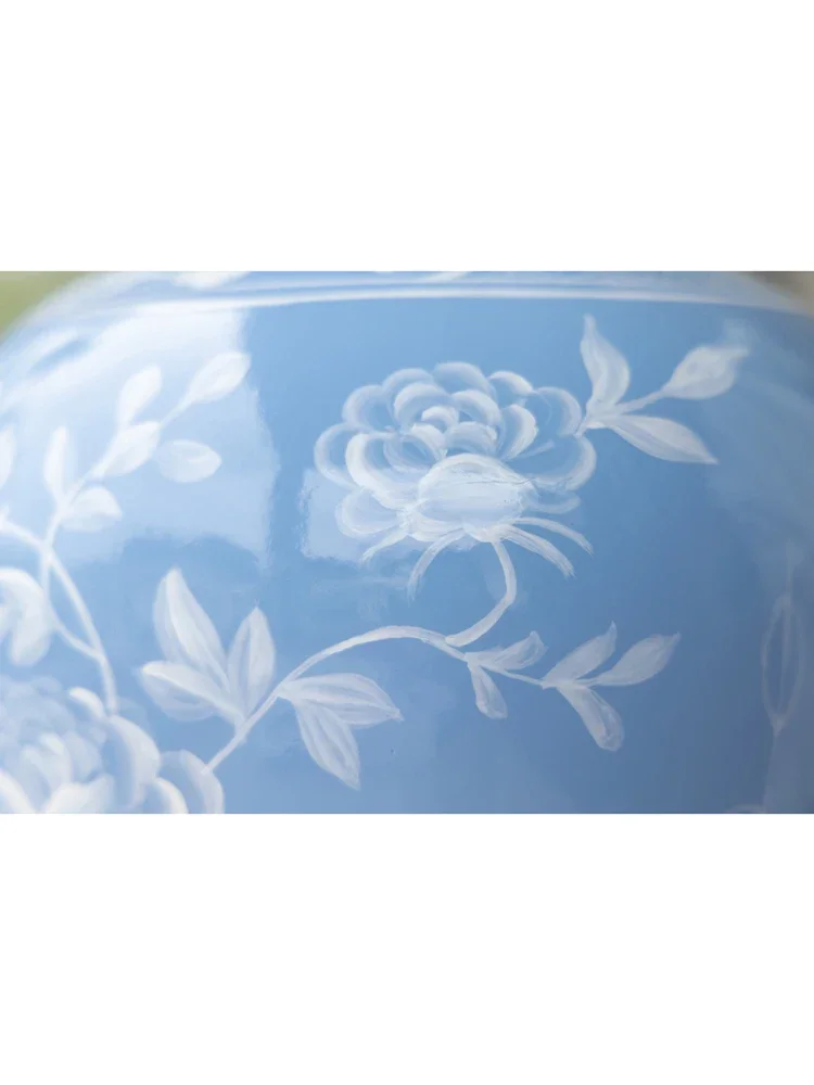 Collezione di vasi antichi "Italian Oriental"./Fiore blu fumo peonia ricco dipinto a mano