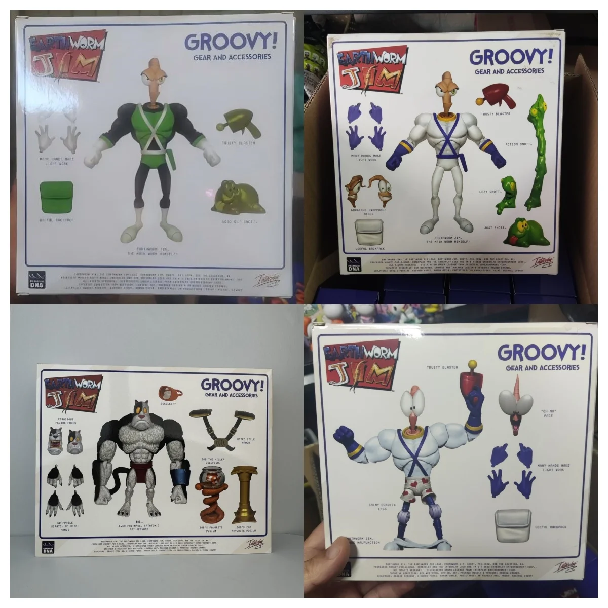 In Stock PDNA Earthworm Jim Wave 1 EARTHWORM JIM SNOT WORM BODY AND JIM HEADS PACK Anime Figures Collect Doll  Toy Model Gifts