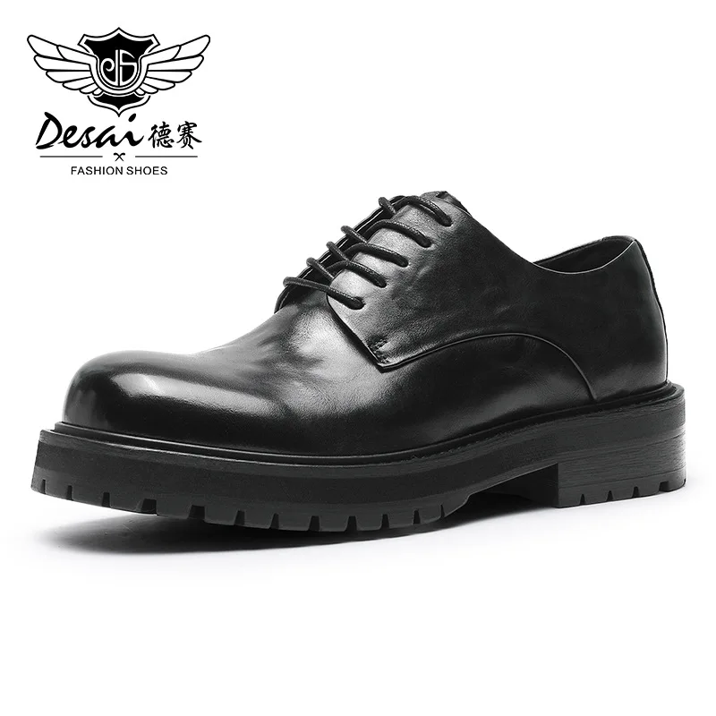 

Desai British Style Wedding Shoes Leather Derby Shoes For men Breathable Leather Shoes Cowhide Zapatos De Hombre Lace-up Shoes