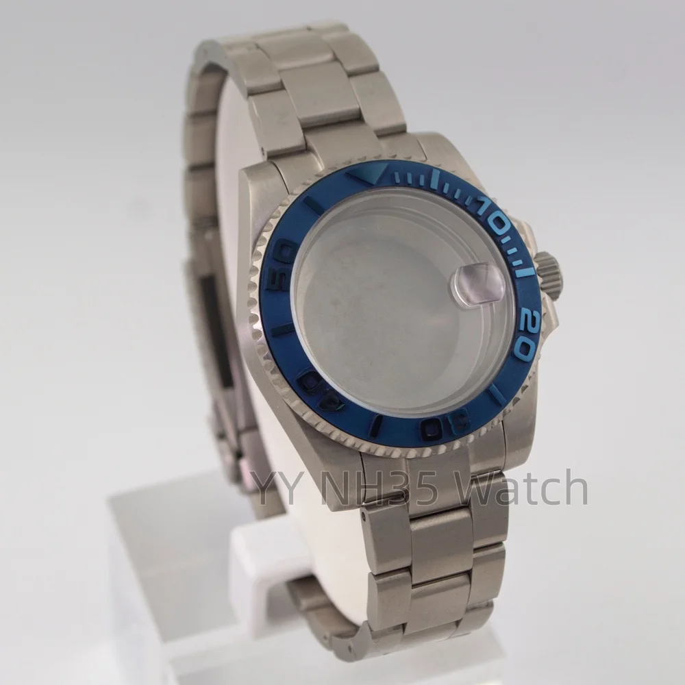 

Titanium NH35 Case Strap Saphhire Glass Ceramic Bezel Waterproof For SUB GMT Yacht Men 40mm Case Fit NH35/36/34 ETA2824 Movement