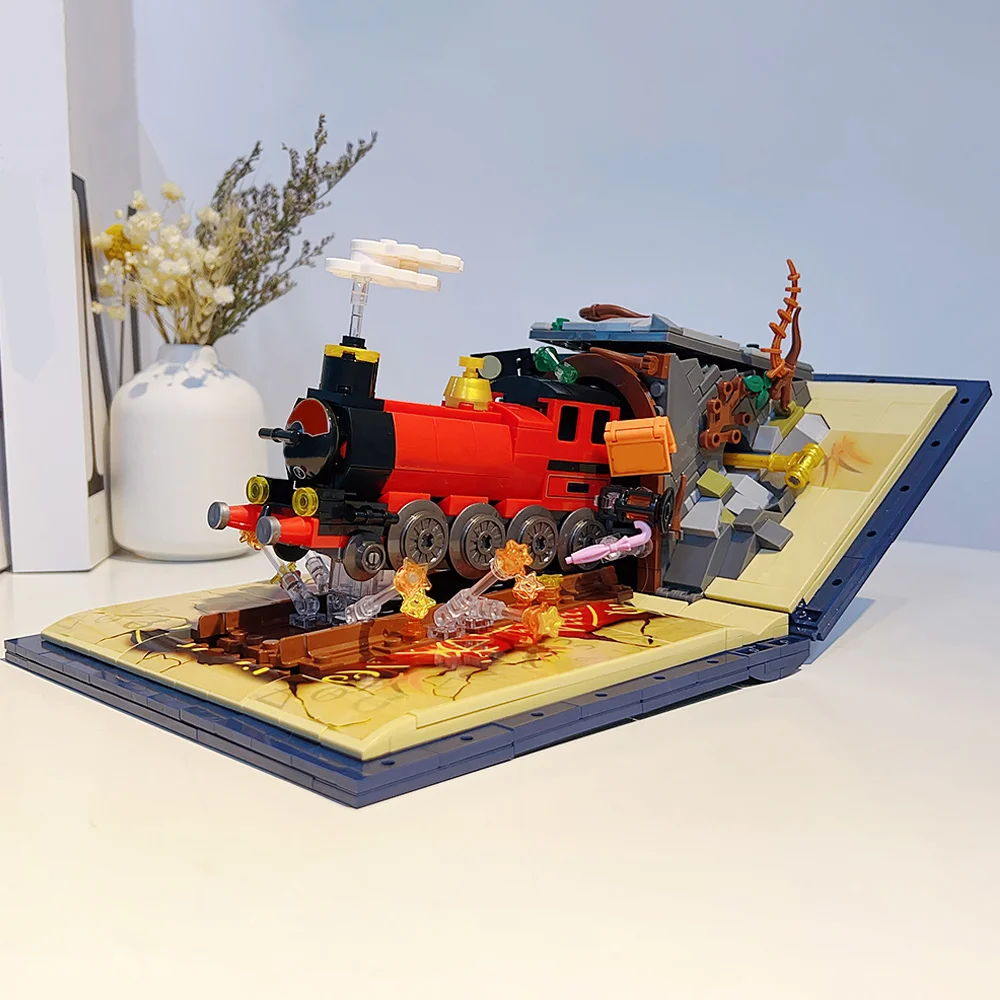 

889 шт., строительные блоки «Волшебный мир», книги, строительные блоки, сборка игрушек, модель животных, кирпичи, игрушки, украшения для комнаты, подарки на день рождения