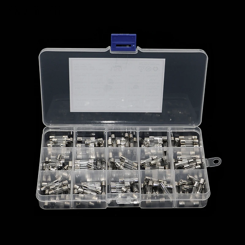 150pcs/ 5x20mm Fast-blow Glass Fuse Assorted Kit 0.1A 0.2A 0.5A 1A 2A 3A 4A 5A 6A 8A 10A 15A 20A 25A 30A Fuse Tube Fusible s