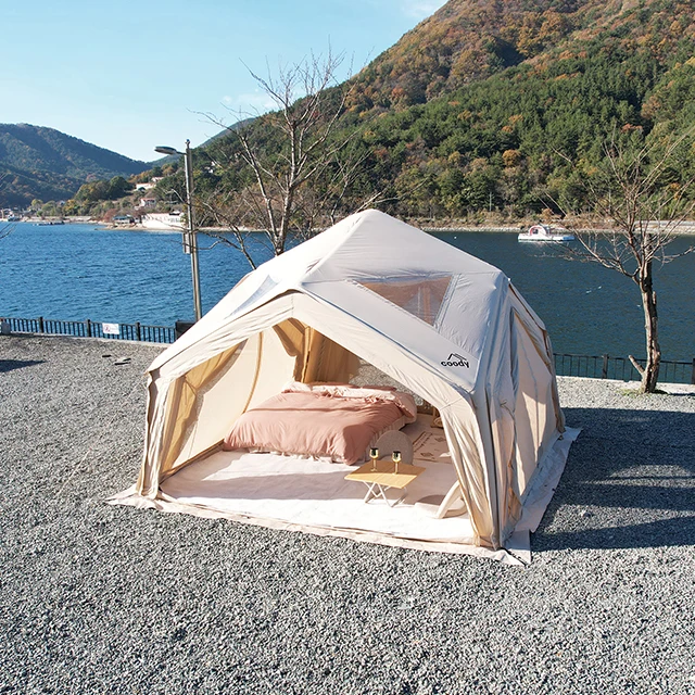 Coody Hub Station Air Tent-Beige Portable 3-5 Person Camping Waterproof Folding Travel Camping Tent With Uv ProtectionATV&UTV