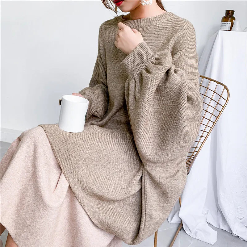 LANMREM 2024 Spring New Fashion Solid Color Round Neck Pullover Bat Sleeve  Long Knit Sweater Women PB615