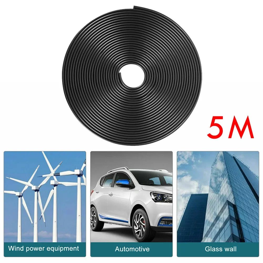 5M Black  Car Door Edge Protector Strip Trim U-Shape Rubber Guard Seal 11mmx5mm Rubber Edging Trim Strip NEW