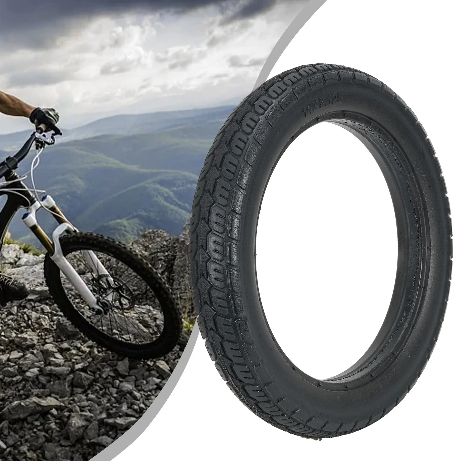 

14 Inch Electric Scooter Bicycle Tyre 14x2.125(57-254) Solid Tire Puncture-Proof Vehicle Tire Non-slip Wear-resistant Rubber