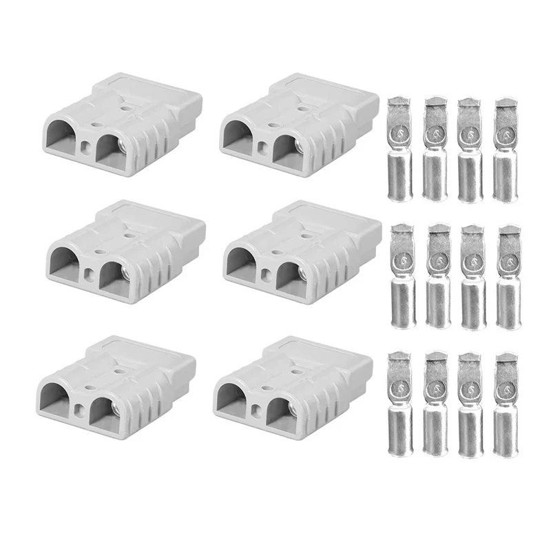 50A 600V Battery Connector For Anderson Cable Terminal Caravan Motorcycle Battery Charging Adapter Power Connector 6Pcs