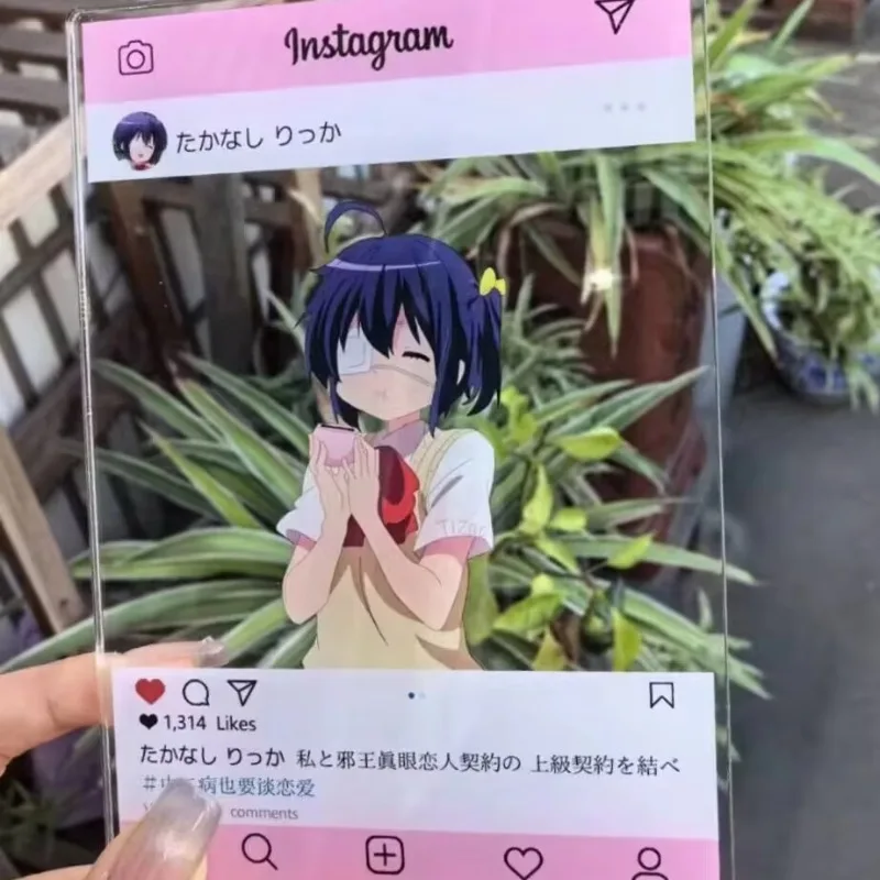 بطاقة الرسوم المتحركة الشفافة Rikka Takanashi - Love Chunibyo DIY Fan Art Acrylic Standee لخيارات الصور