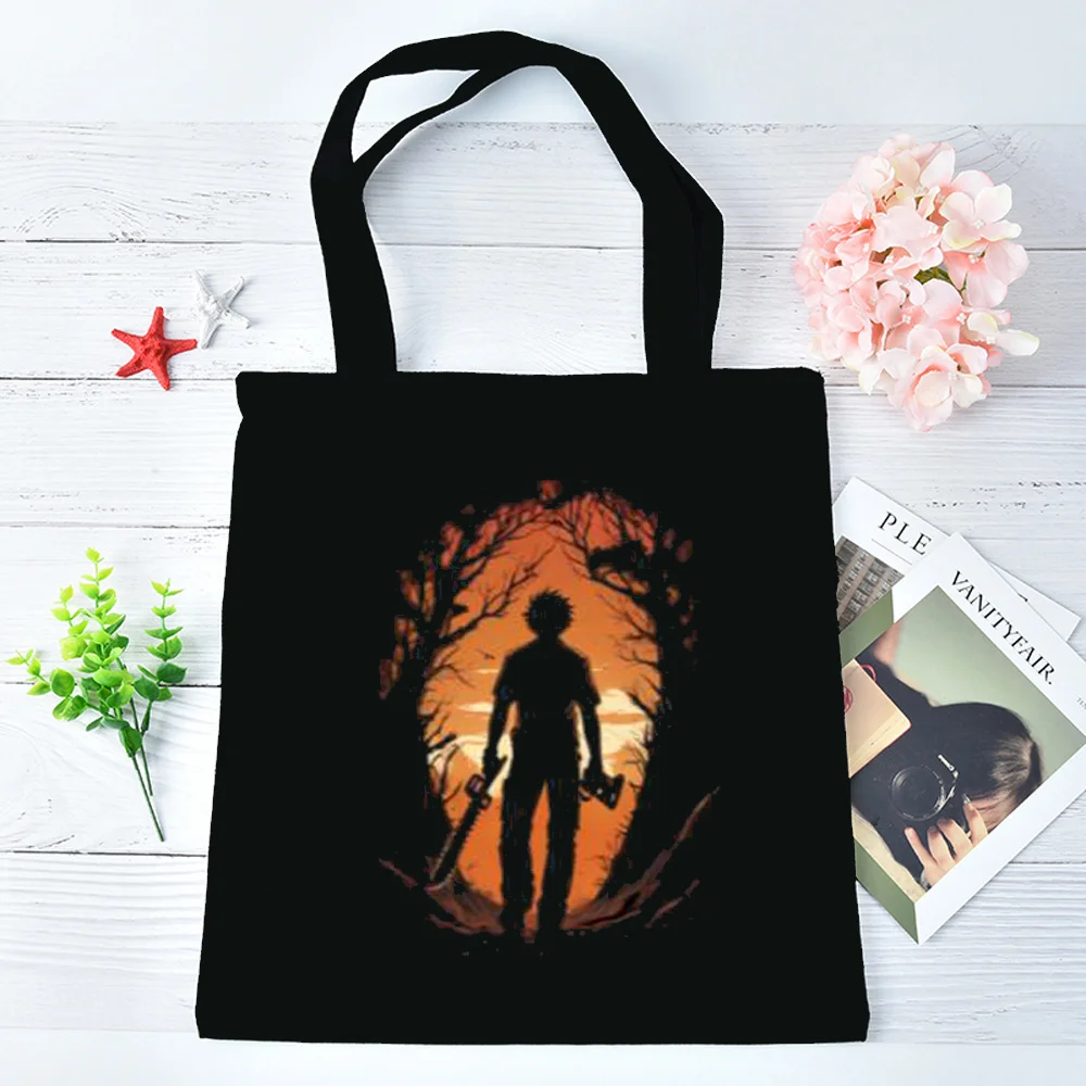 Chainsaw Man tote bag personnalisable canvas  y2k sac cabas shopping woman