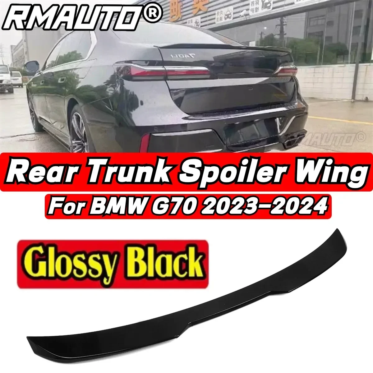 For BMW 7 series G70 2023 2024 Rear Spoiler Wing Exterior Part BMW G70 Car Rear Trunk Spoiler Car Accessories Rear Trunk Spoiler