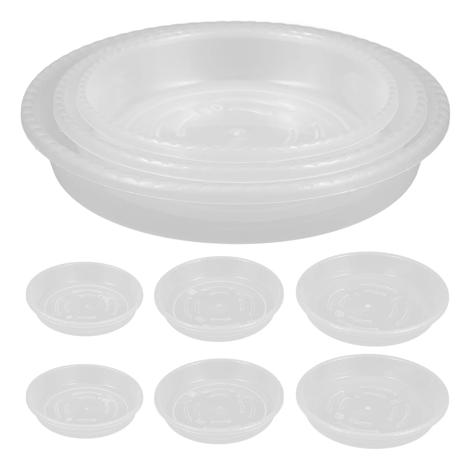 

9 Pcs Flower Pot Tray Trays for Plants Plastic Planter Base 1280X1280X200CM Transparent Clear Saucer