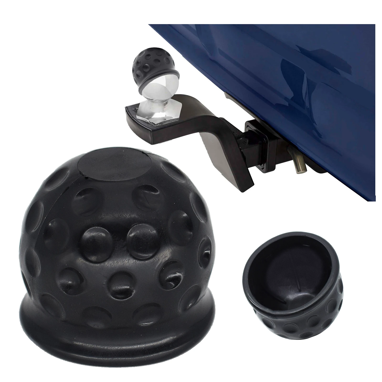 

Black Rubber 50Mm Tow Bar Ball Cover Towing Hitch Cap Hitch Caravan Trailer TowBall Protect Universal Car Stying Accessories