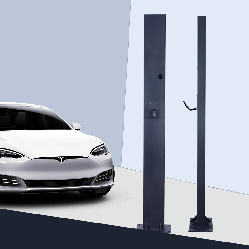 Aluminium Column EV Charger Floor Bracket 22kw Charging Station Pedestal New Condition Charging Stand