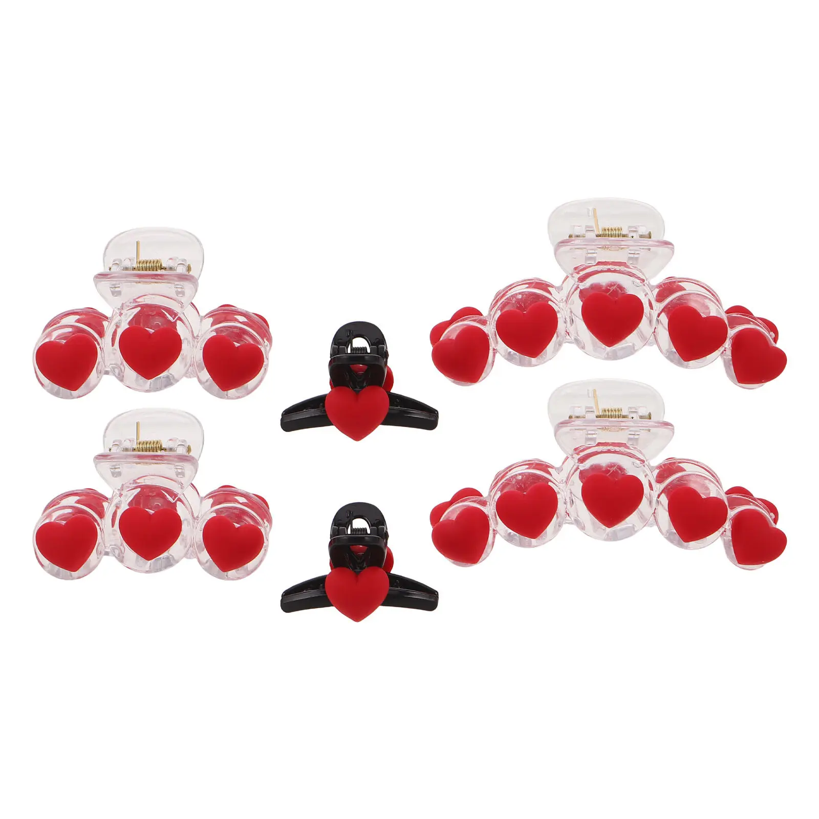 

6 шт. романтических заколок для волос в форме сердца, аксессуары для волос на День святого Валентина, маленькие, красные, большие и средние размеры для женщин и девочек