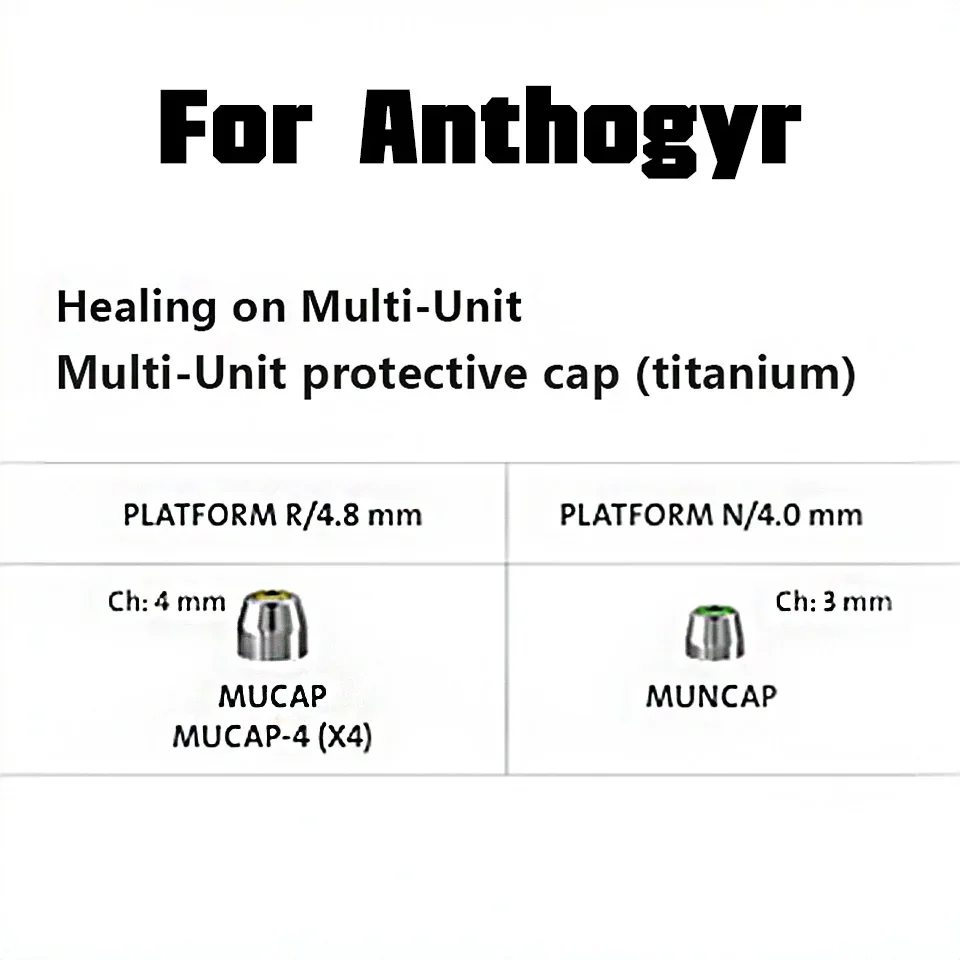 10Pcs Multi Unit Healing Cap Dental Implant Parts For Anthogyr Titanium Abutment Screw Oral Clinic Restoration Instruments
