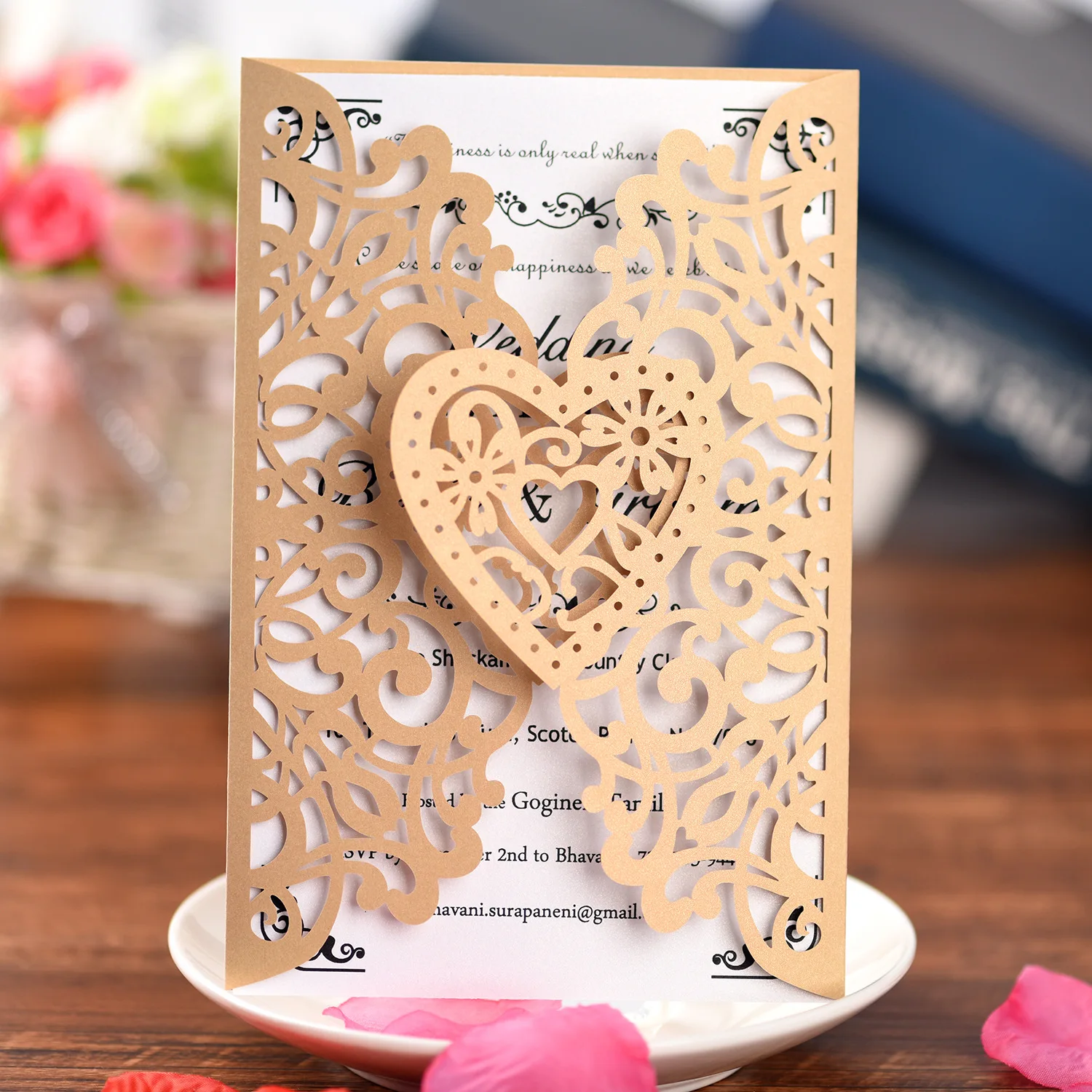 10Pcs Hollow Out Wedding Invitations Card Marriage Birthday Baptism Invitation Cards Without Envelopes Party Decoration Supplies