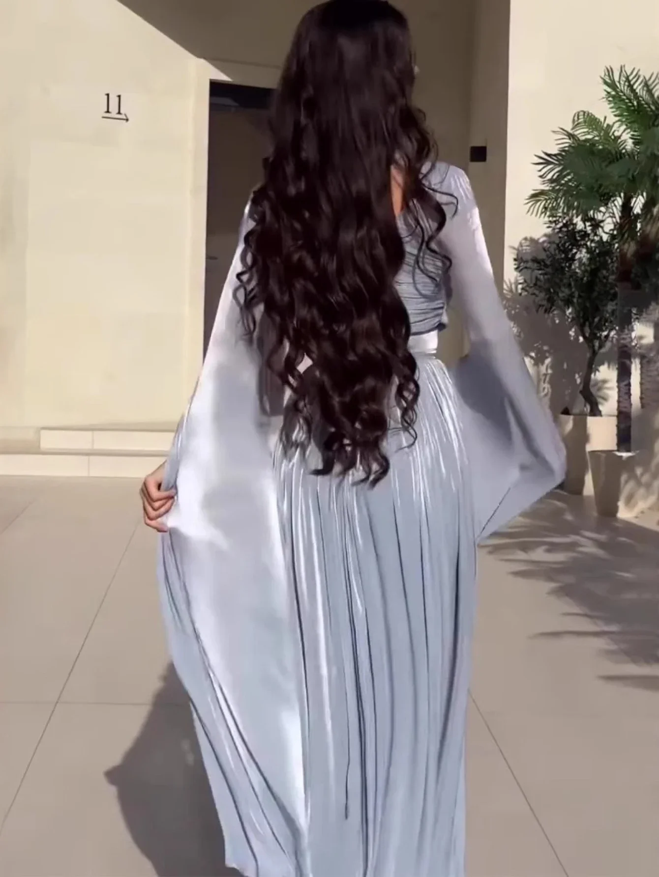 Eid Frauen Kleid Muslimischen Abaya Party Jalabiya Ramadan Langarm Seidige Vestidos Largos Kaftan Arabischen Lange Robe Marokko Herbst 2026