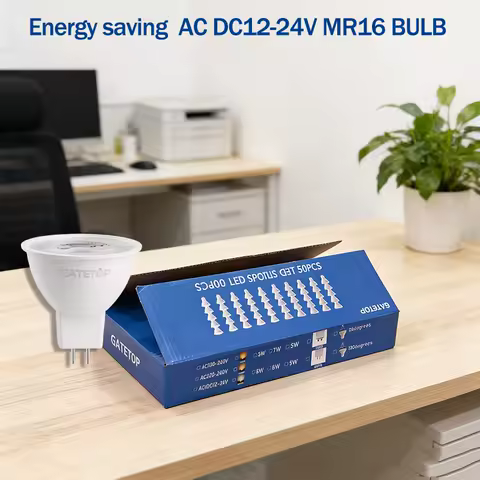 50PCS MR16 LED Spot Light Bulb AC DC 12V 24V Energy Saving 3W 5W 6W 7W 8W 6000K Cool Lighting Can Replace The 50W Halogen Lamp