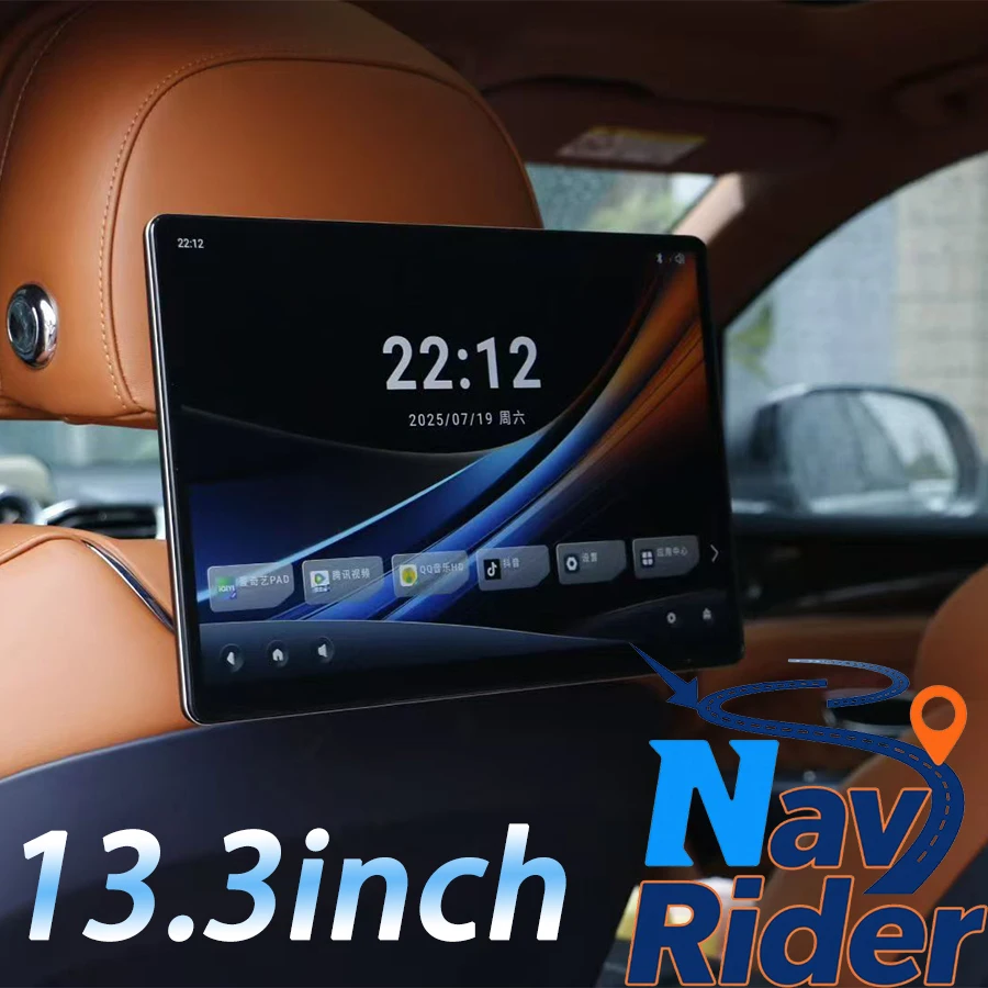 13.3inch For Bentley For Porsche Headrest Monitor Car Rear Seat Entertainment 2K TV Touch Screen Android Multimedia Video Player